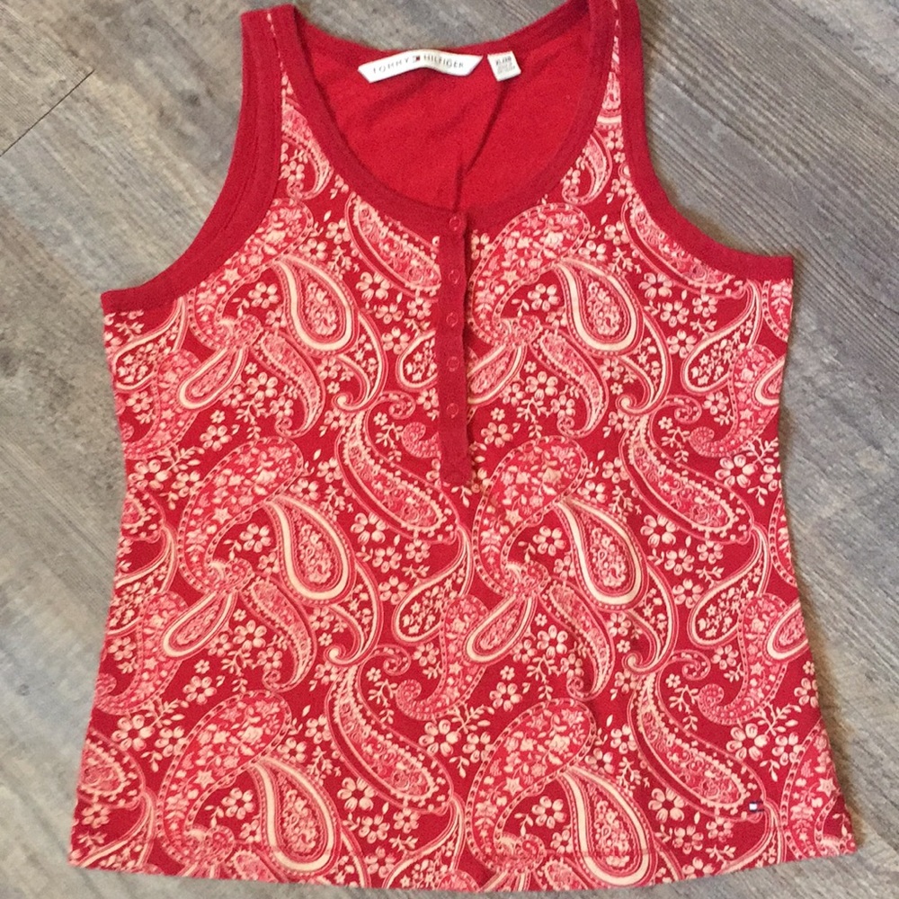 Tommy Hilfiger Tank Top in red paisley print